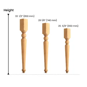 Round turned table legs Classic style from hardwood